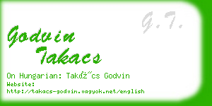 godvin takacs business card